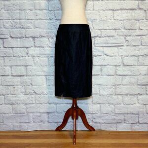 Tribal Black Faux Leather Midi Skirt